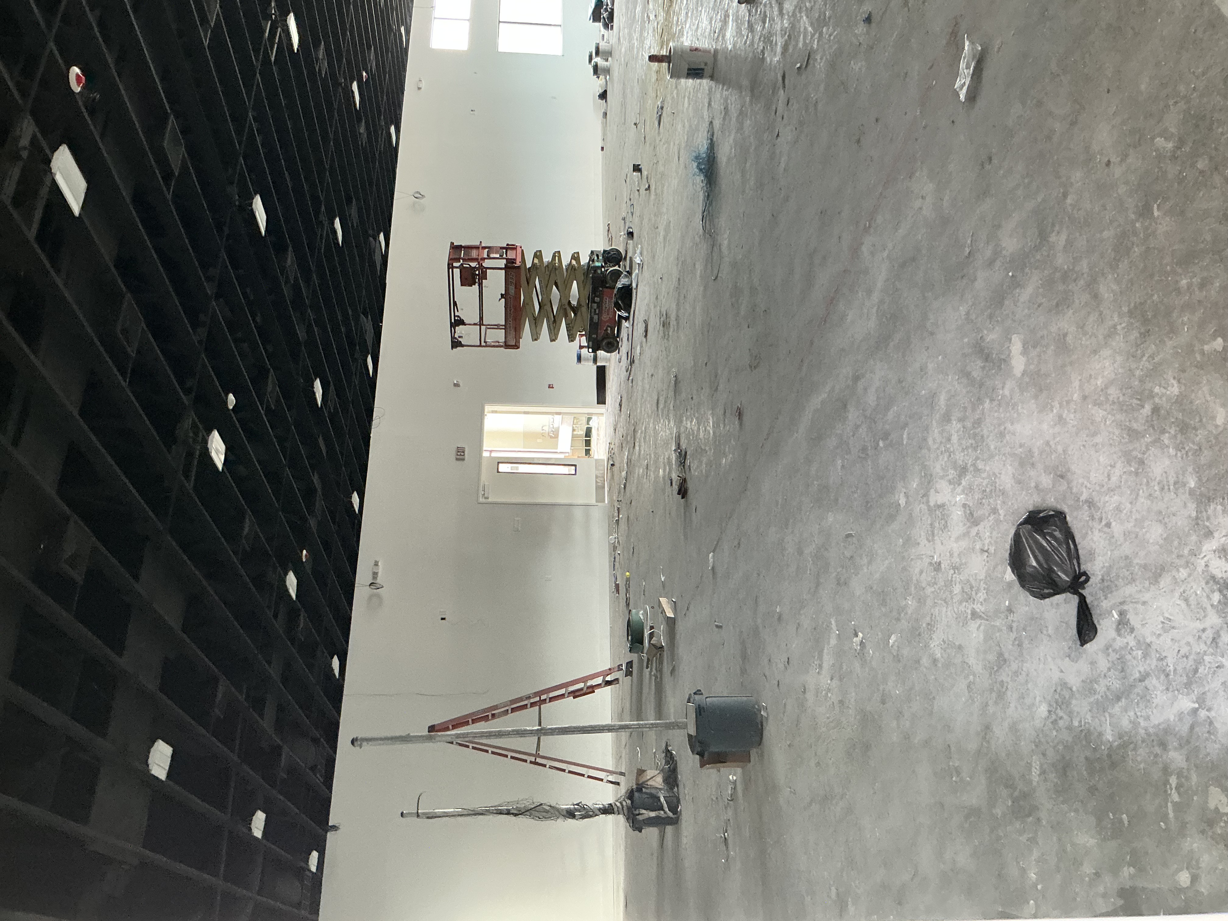 Building the audio backbone before the gym opened its doors.